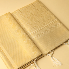 Swarna Silk Cream Gold Saree