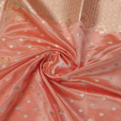 Makhmali Satin Woven Orange Saree