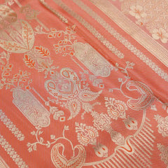 Makhmali Satin Woven Orange Saree