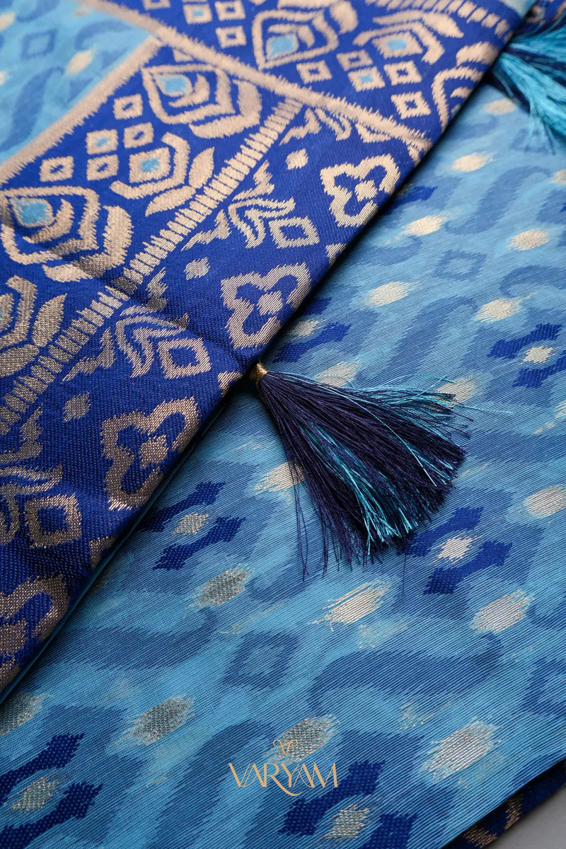 Saanjh Blue Cotton Saree