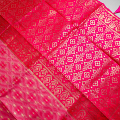 Saanjh Pink Cotton Saree