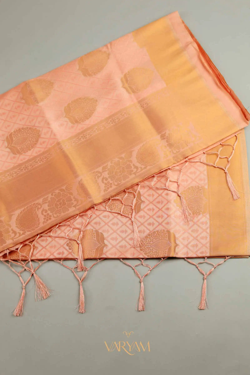 Zoya Silk Peach Saree