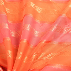 Kaaya Cotton Orange Pink Saree