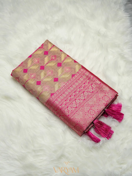 Kashmiri Handloom Pink Saree