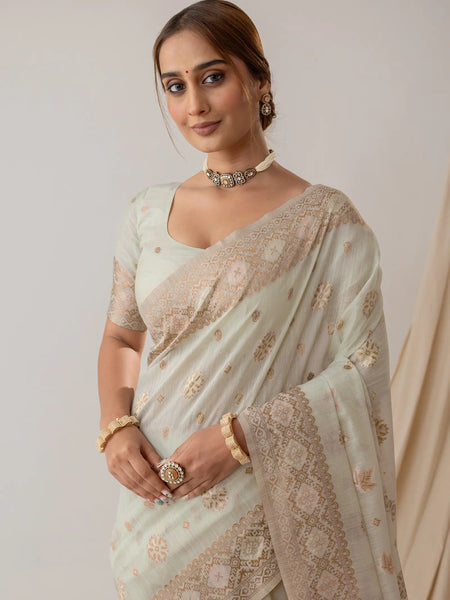 Vasudha Pastel Green Saree