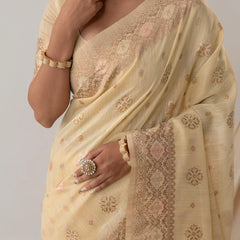 Vasudha Pastel Yellow Saree