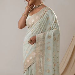Vasudha Pastel Blue Saree
