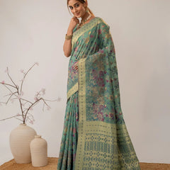 Radha Cotton Green Saree