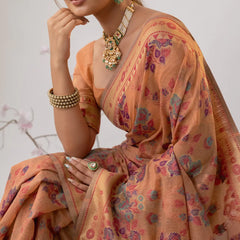 Mira Cotton Peach Saree