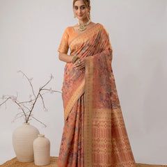 Radha Cotton Peach Saree
