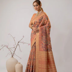 Radha Cotton Peach Saree