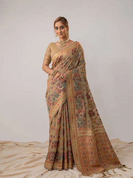 Mira Cotton Beige Saree