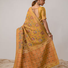 Mira Cotton Yellow Saree