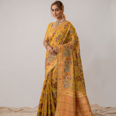 Mira Cotton Yellow Saree