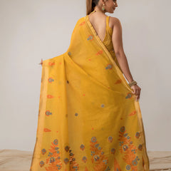 Kusum Yellow Saree