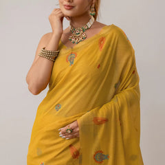 Kusum Yellow Saree