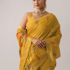 Kusum Yellow Saree