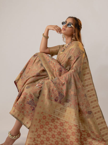 Juhi Cotton Beige Saree