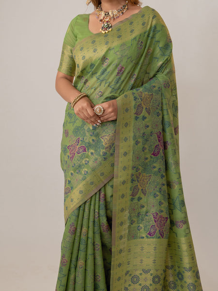 Juhi Cotton Green Saree