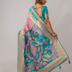 Patola Linen Pink Saree