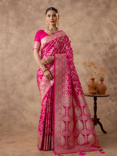 Rajsi Pink Satin Saree
