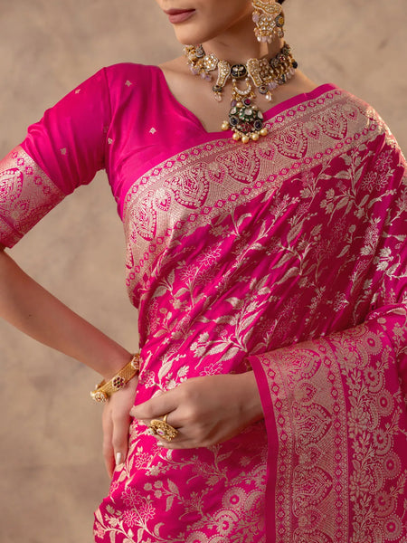 Rajsi Pink Satin Saree