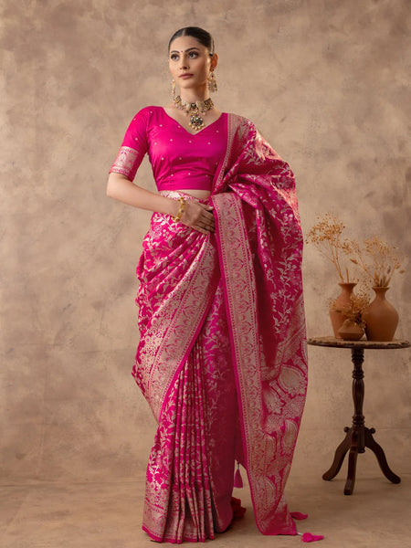 Rajsi Pink Satin Saree