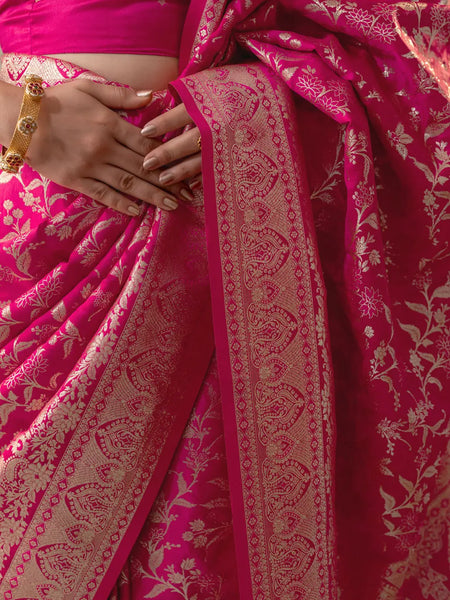 Rajsi Pink Satin Saree