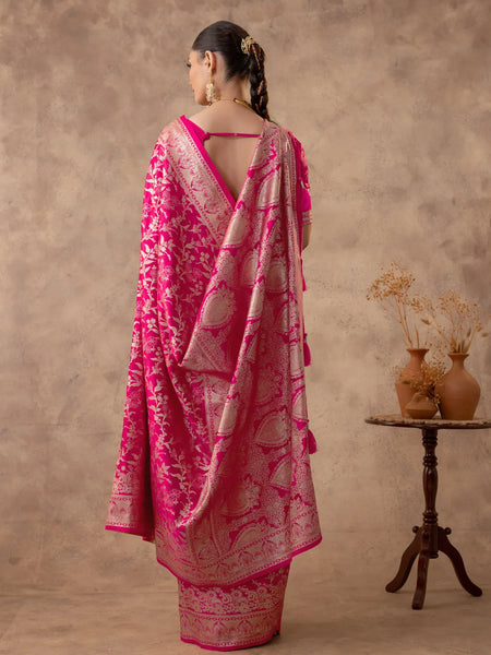 Rajsi Pink Satin Saree