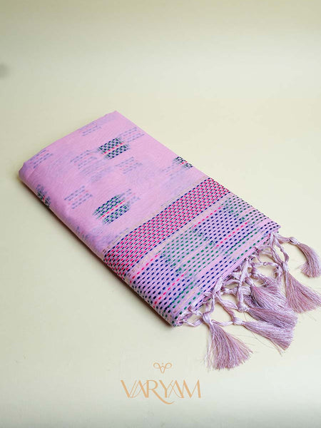Katha Handloom Baby Pink Saree
