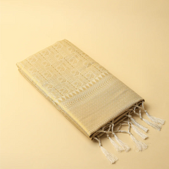 Swarna Silk Cream Gold Saree
