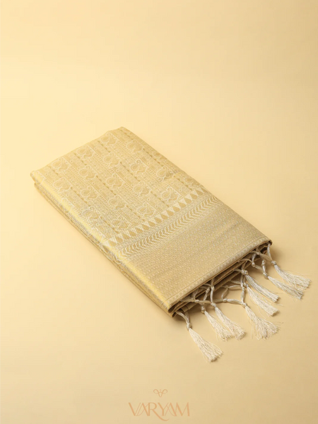 Swarna Silk Cream Gold Saree