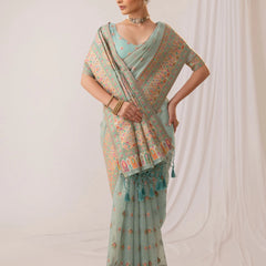 Saba Cotton Blue Saree