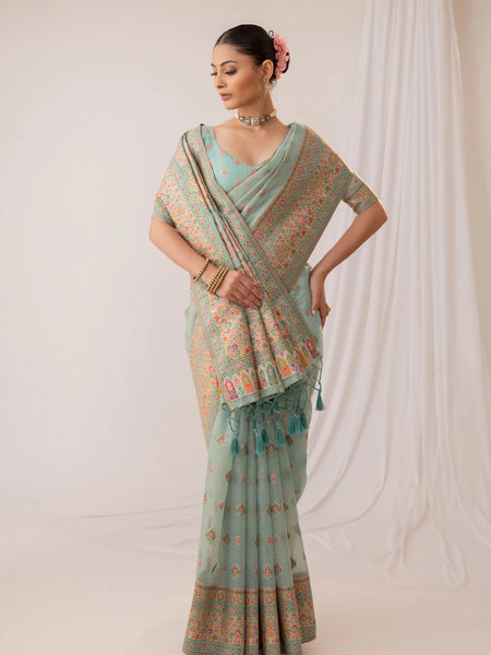 Saba Cotton Blue Saree