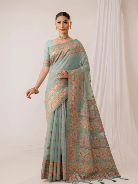 Saba Cotton Blue Saree