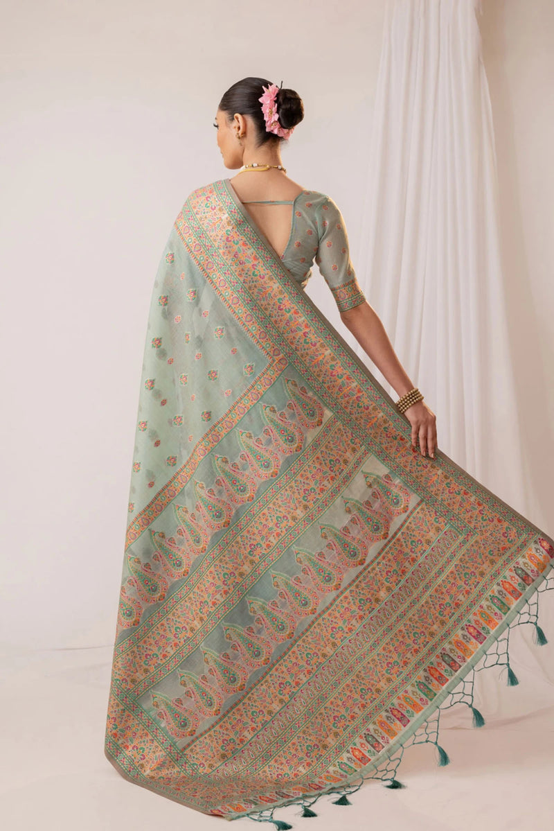 Saba Cotton Blue Saree