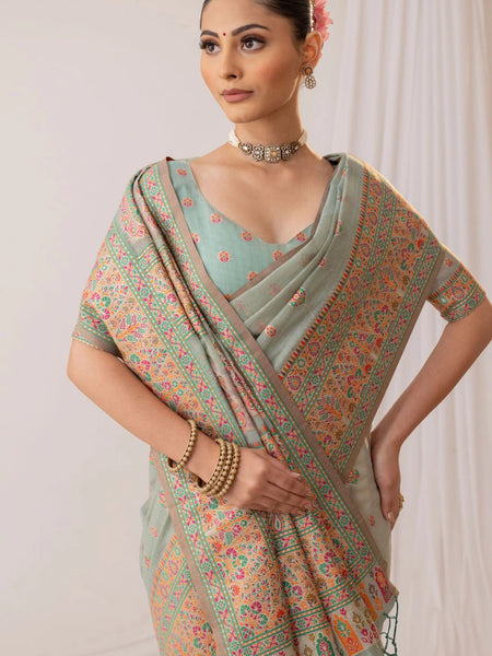 Saba Cotton Blue Saree