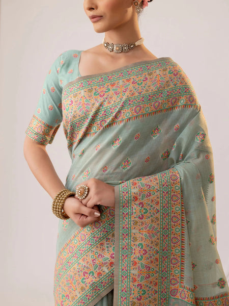 Saba Cotton Blue Saree