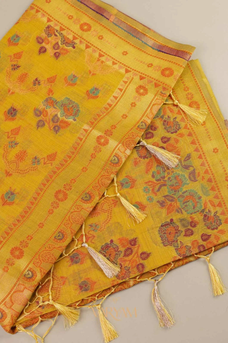 Mira Cotton Yellow Saree