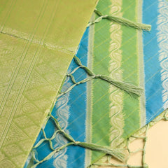 Kaaya Cotton Green Blue Saree
