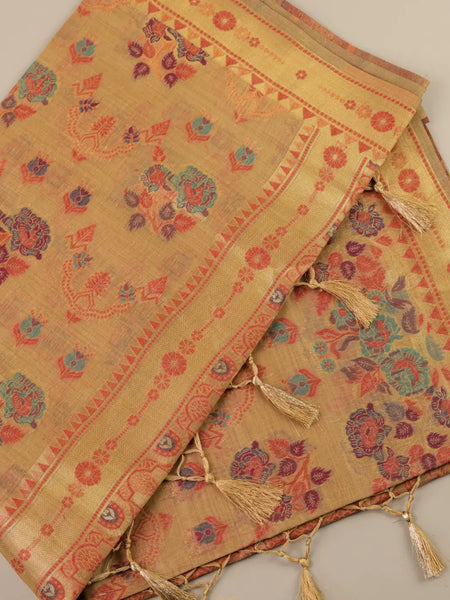 Mira Cotton Taupe Saree