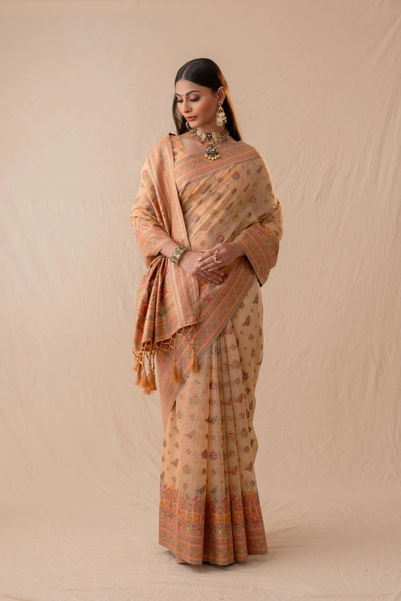 Neer Cotton Yellow Saree