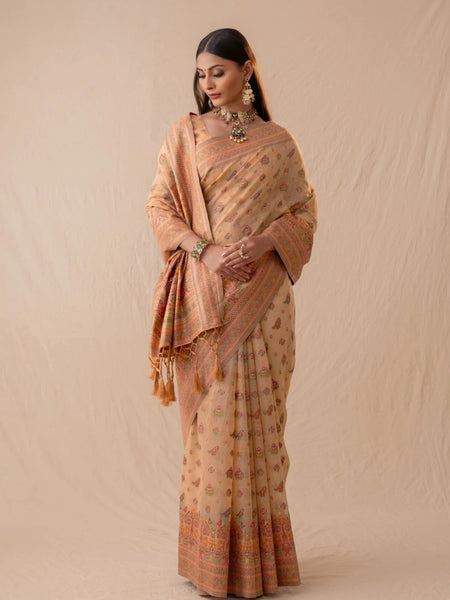 Neer Cotton Yellow Saree