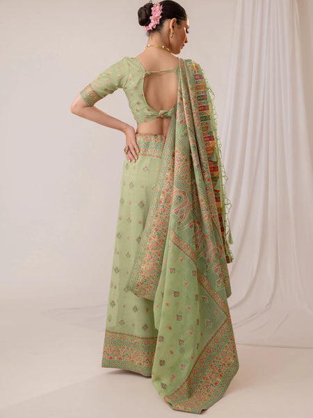 Saba Cotton Green Saree