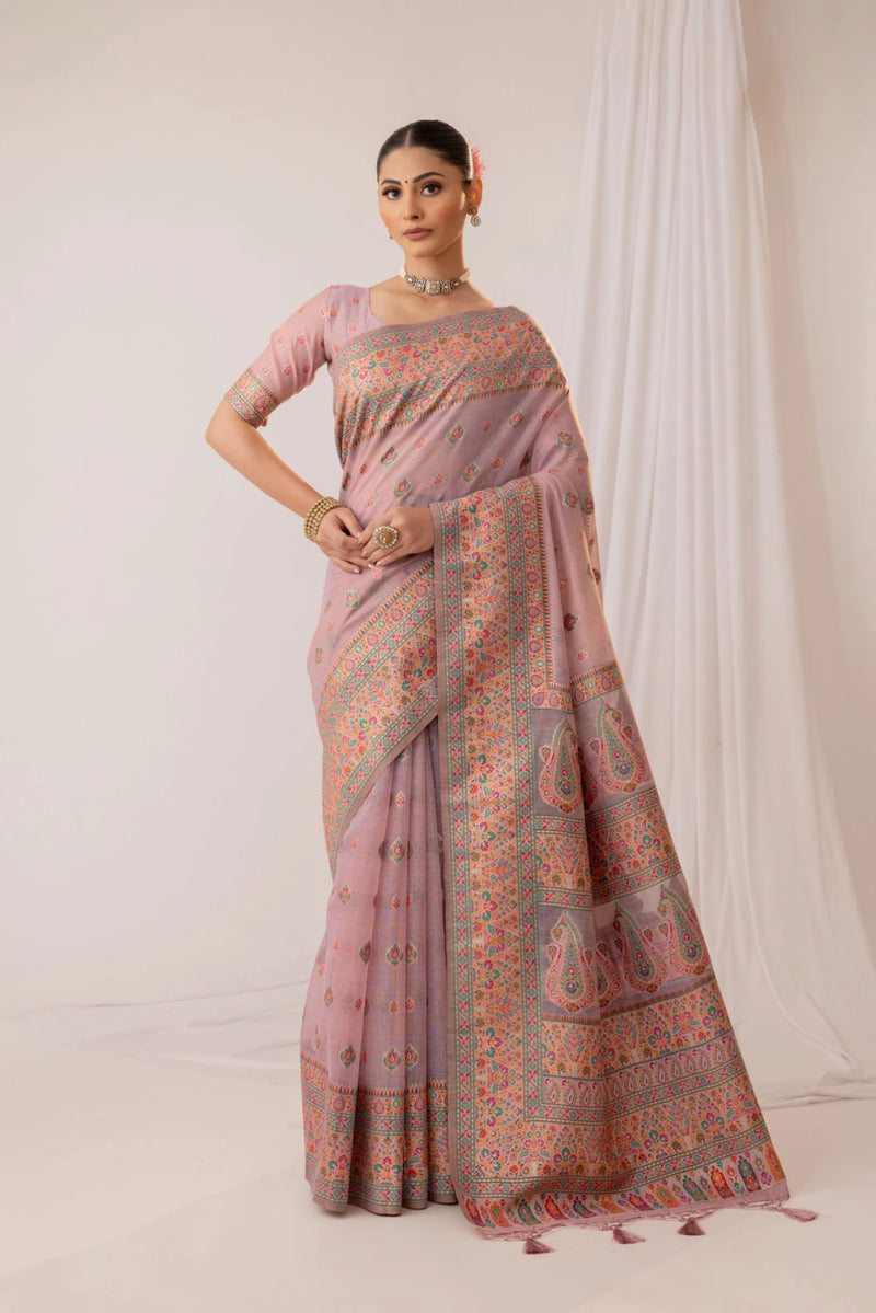 Saba Cotton Purple Saree