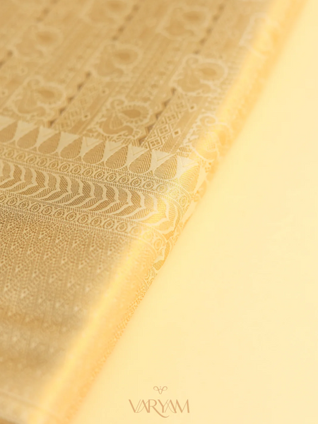Swarna Silk Cream Gold Saree