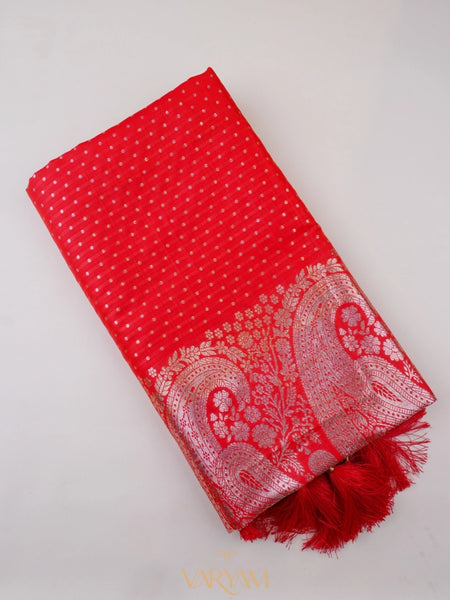 Zari Banarsi Silk Red Saree