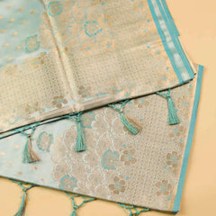 Makhmali Satin Woven Blue Saree