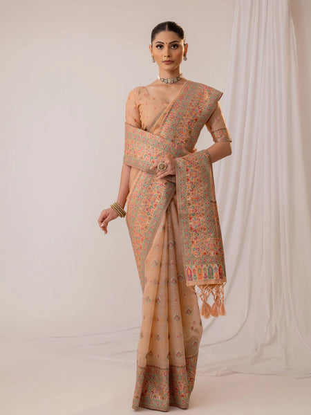 Saba Cotton Peach Saree