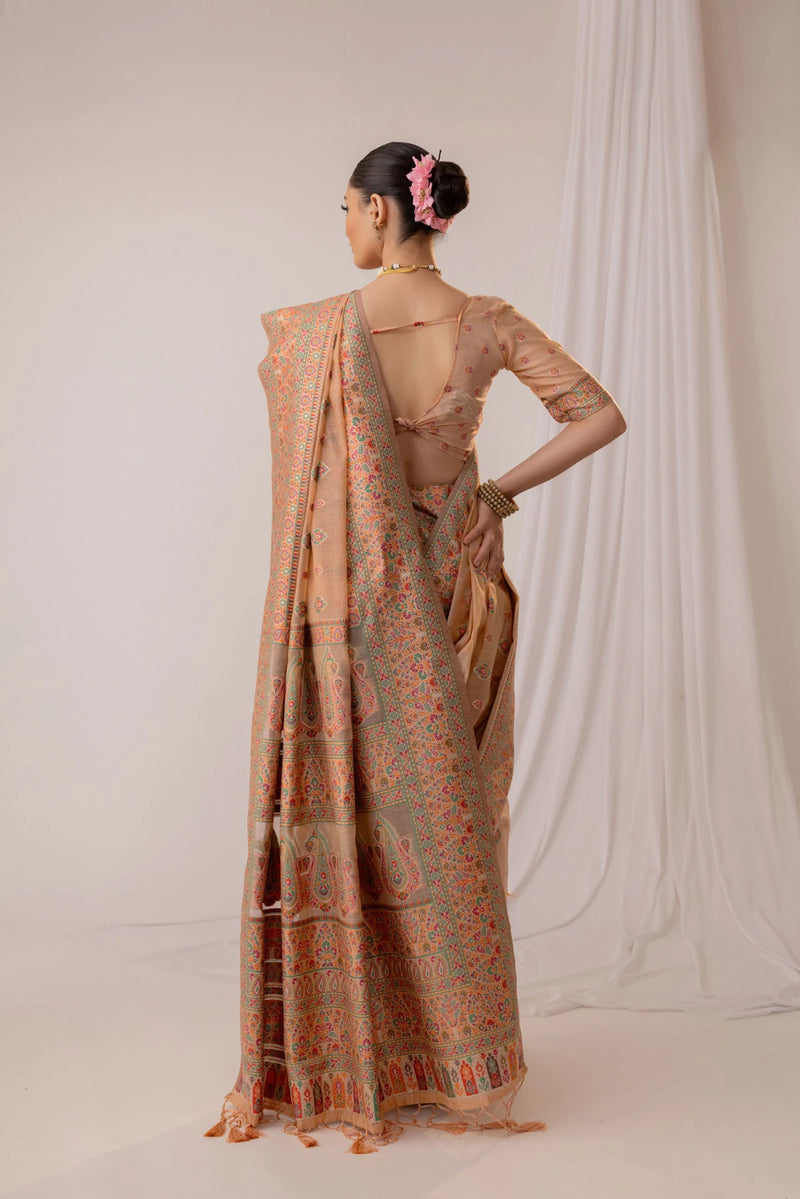 Saba Cotton Peach Saree